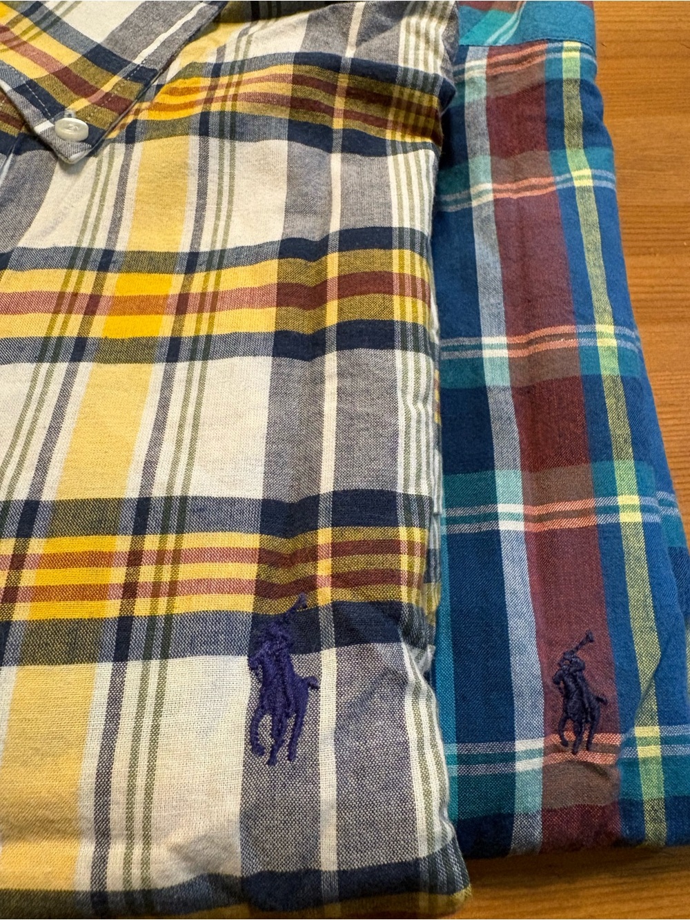 Ralph Lauren Men’s Short Sleeve Plaid Button-Down Shirts Bundle – Size S & M – 2